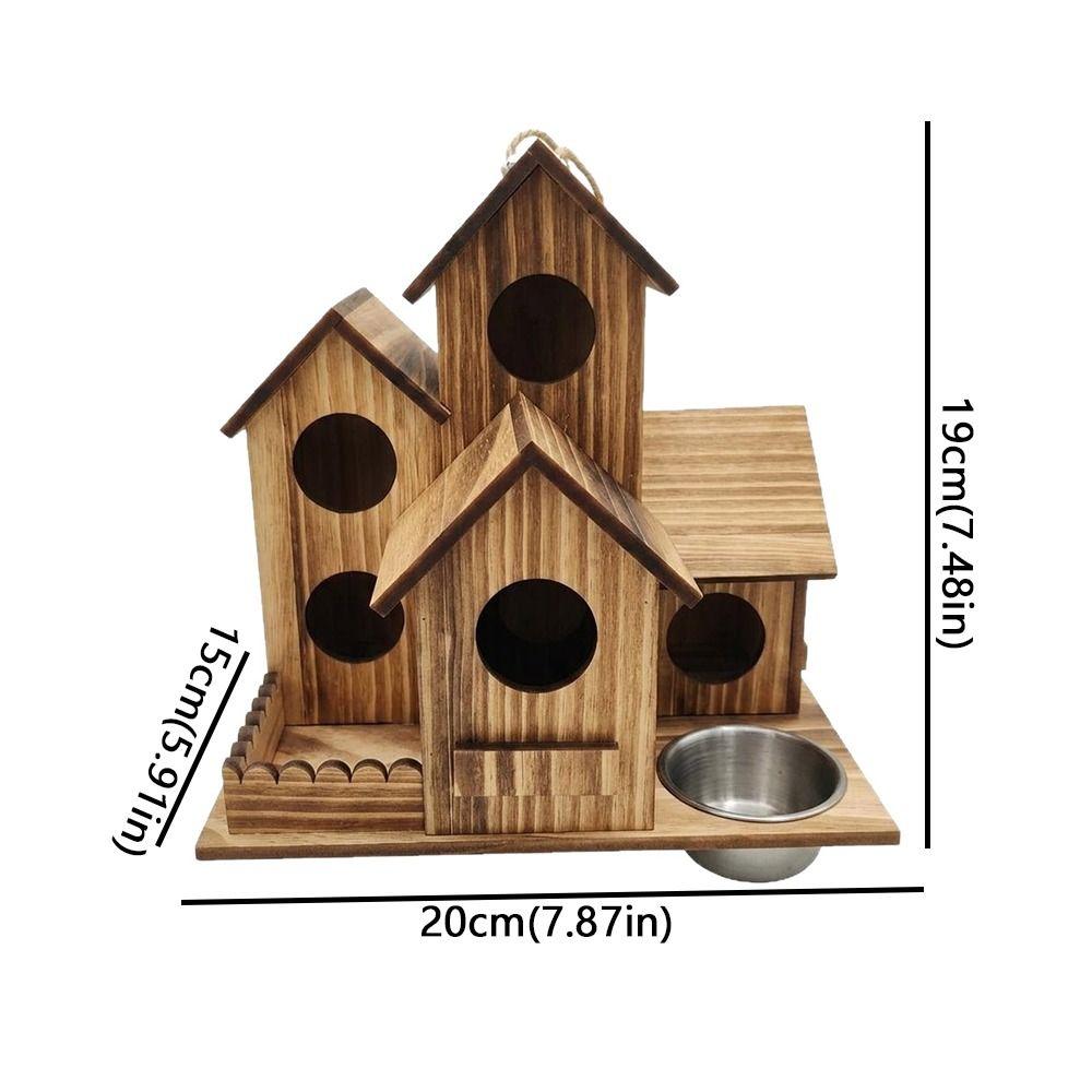 Verdicktes Holz Vogelhaus Futterhaus Rustikaler Stil Hängendes Vogelhaus Vogelbrutkasten Gartendekoration