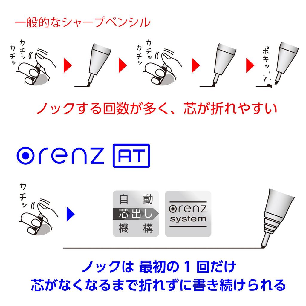 Pentel Orenz AT Mechanical Pencil, 0.5mm, Silver, XPP2005-Z