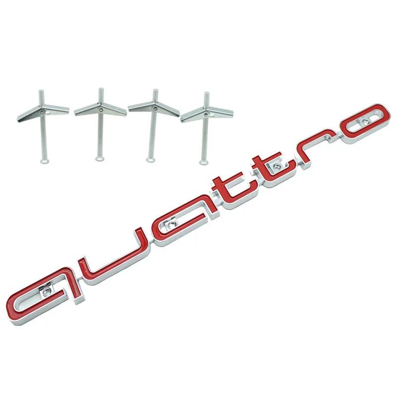 hot Quattro Emblem ABS Material Car Front Grille Badge Modified Accessories for hot S A3 A4 B8 8P 8V A6 C7 A5 Q5 B7 B6