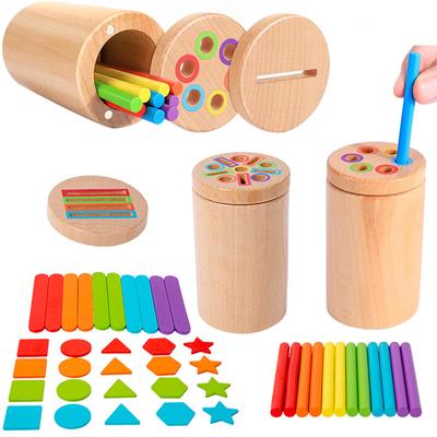 Holzfarbsortier-Zuordnungsspiel Montessori Frühpädagogisches Sensorisches Spielzeug Feinmotorik Sortierspielzeug für Kleinkinder im Alter von 3-6 Jahren