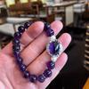 Handmade Natural Amethyst Bracelet 10mm Deep Purple Crystal Beads Minimalist Luxury Womens Jewelry Gift