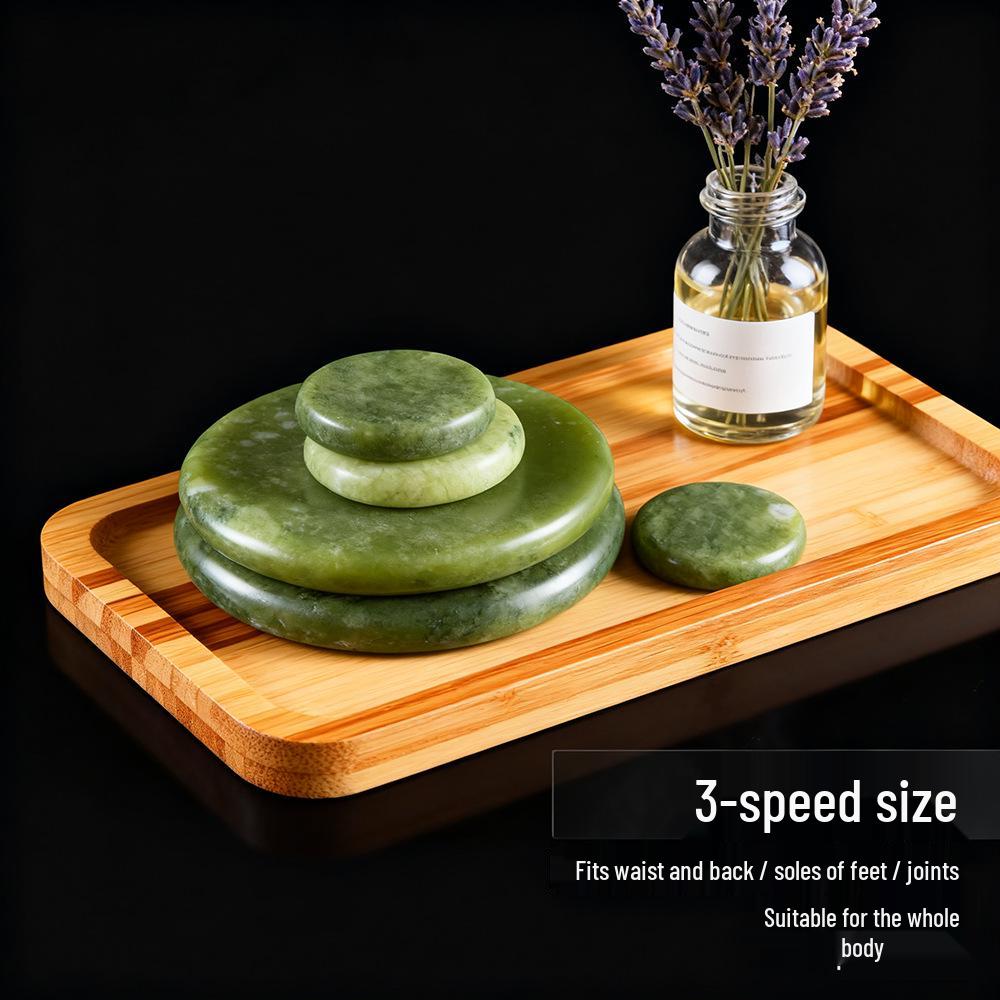 Olive Jade Heated Gua Sha & Massage Stone Set for Spa Therapy