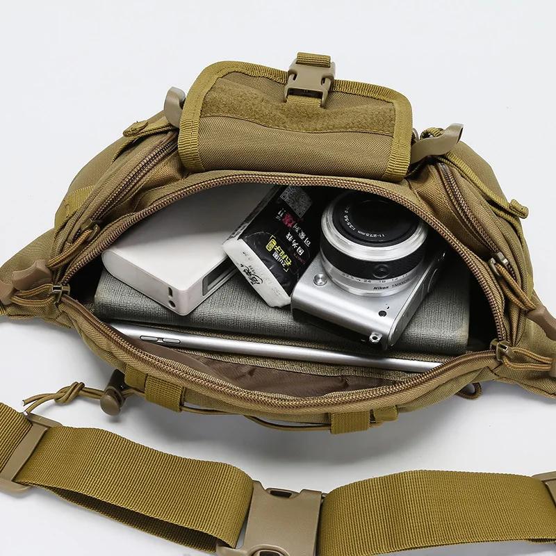 New Outdoor Waist Bag Men Waterproof Molle Camouflage Hunting Hiking Climbing Fishing Nylon Belt Pack Combat Chest Bags