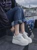 Romantic red Xiuhe high-heeled wedding shoes 2025 new thick-soled inner height increase of 9CM comfortable leather casual board shoes