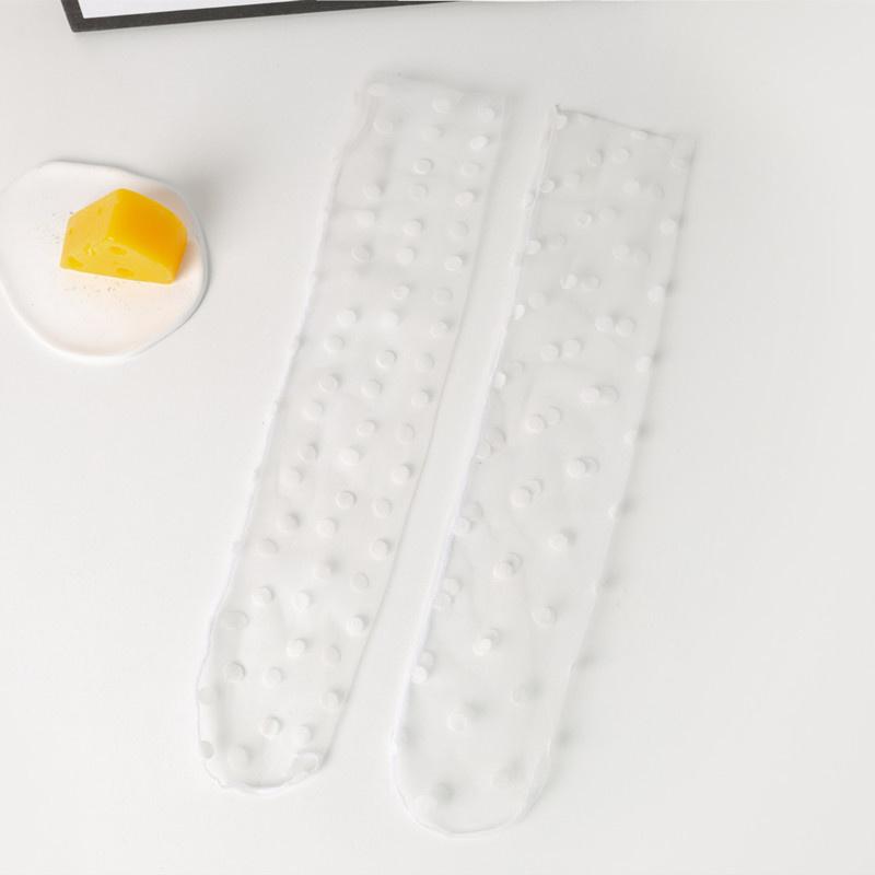 

шелковые чулки без каблука родитель-ребенок ins личность точка сексуальные кружевные сетчатые носки прозрачные эластичные сетчатые нитки тонкие женские белый