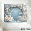 2D Blue Balloon & Star Backdrop Baby Shower & Birthday Photography Background