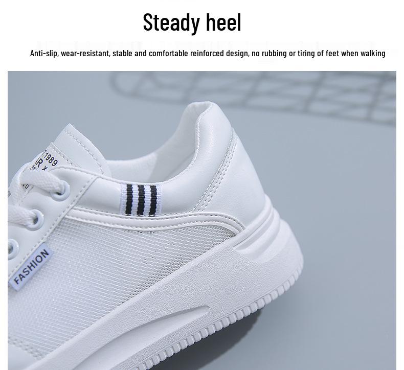 Women's White Mesh Running Shoes - Spring/Summer 2025: Versatile, Casual, Breathable, Lightweight.