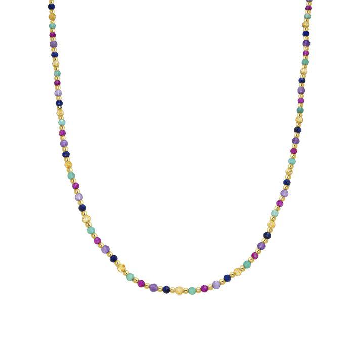 Collana Luxenter in argento 925 e cristalli multicolori finita in oro giallo 18k - Shedi