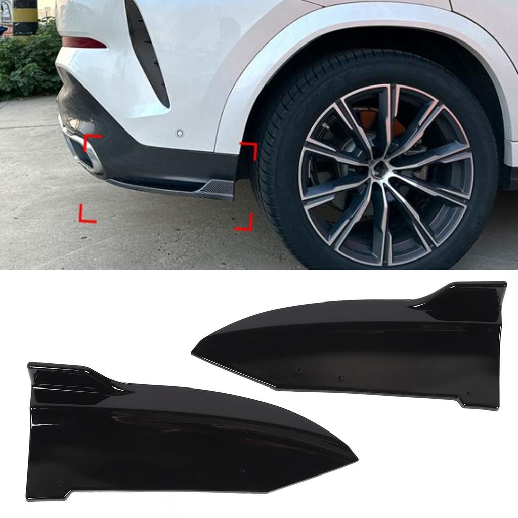 1 Pair Rear Bumper Diffuser Left Right Car Rear Bumper Lip Splitter Protector for X6 G06 M‑Sport 2020 to 2022