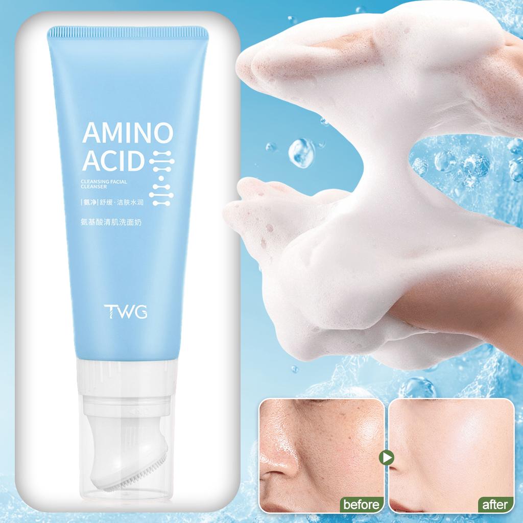 1pc Amino Acid Facial Cleansing Foam, Face Care, Cleansing, Moisturizing, Gentle Cleansing, Skin-Fri
