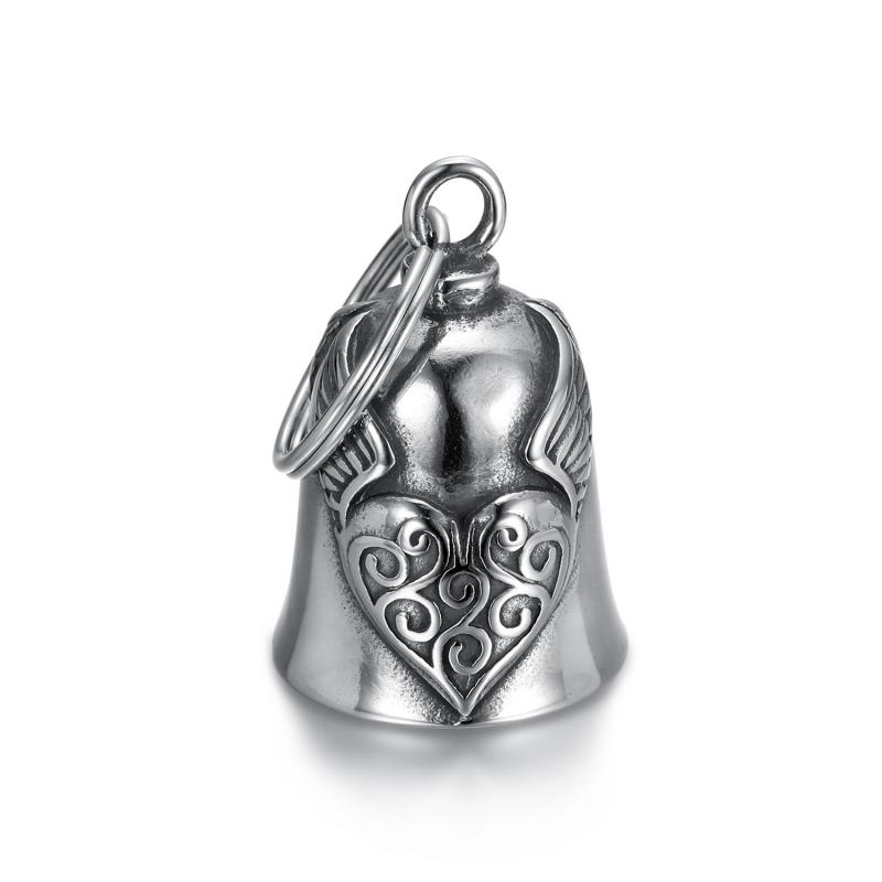 Punk Style Angel Wings Love Bell Pendant Motorcycle Motorcycle Riding Amulet Pendant Rock Party Accessories