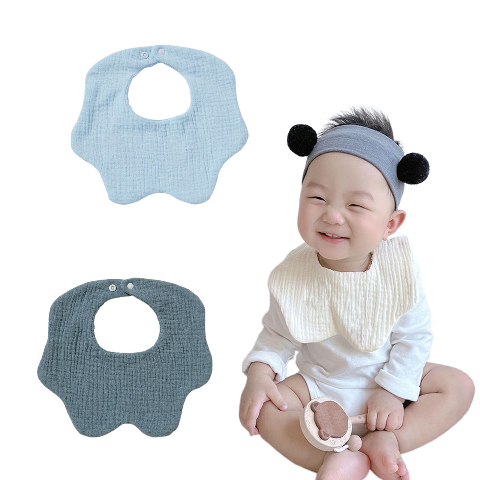 

Multifunctional Gauze Bib for Machine Perfect for Newborns and Baby Shower Gift [NazyJnn] 360° Babies, 100% Cotton, Soft, Absorbent, Quick-Drying,