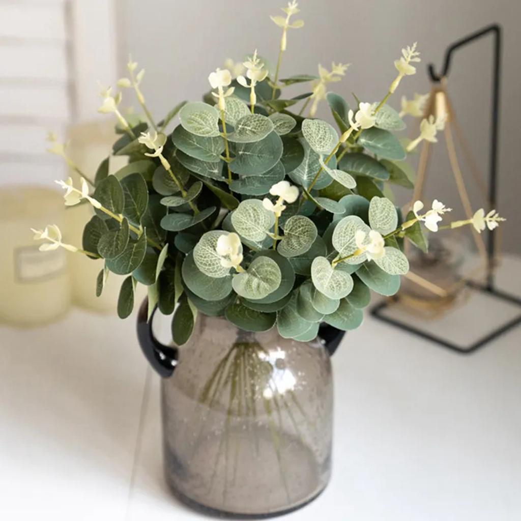 10/20pcs Fake Plants Silk Eucalyptus Leaf DIY Christmas Decorations Vase for Home Garden Wedding Scrapbooking Artificial Flowers
