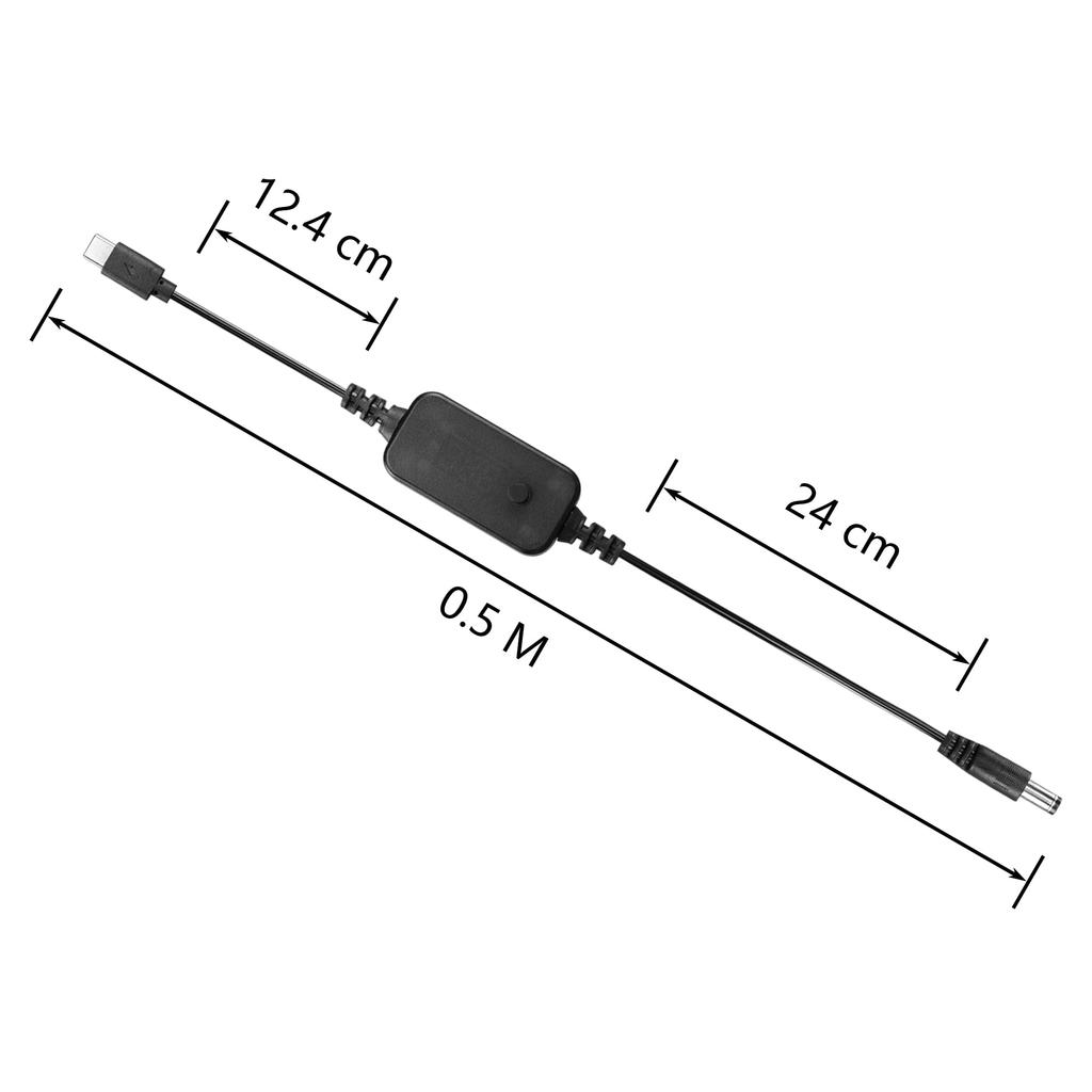 CERRXIAN USB C auf DC PD Adapterkabel mit 10 Steckerchips zu DC Stromkabel Ausgang Einstellbare Spannung PD Schnellladekabel 50CM Typ-C