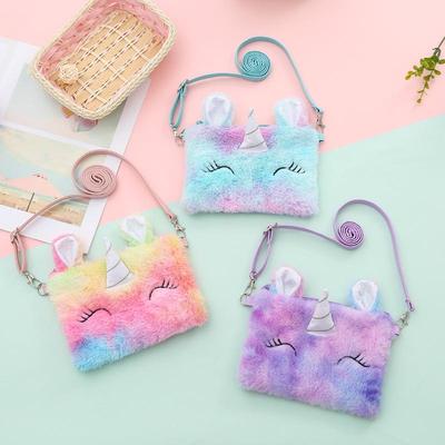 Children's Cute Unicorn Plush Crossbody Bag - Mermaid Coin Purse for Girls In Kindergarten.