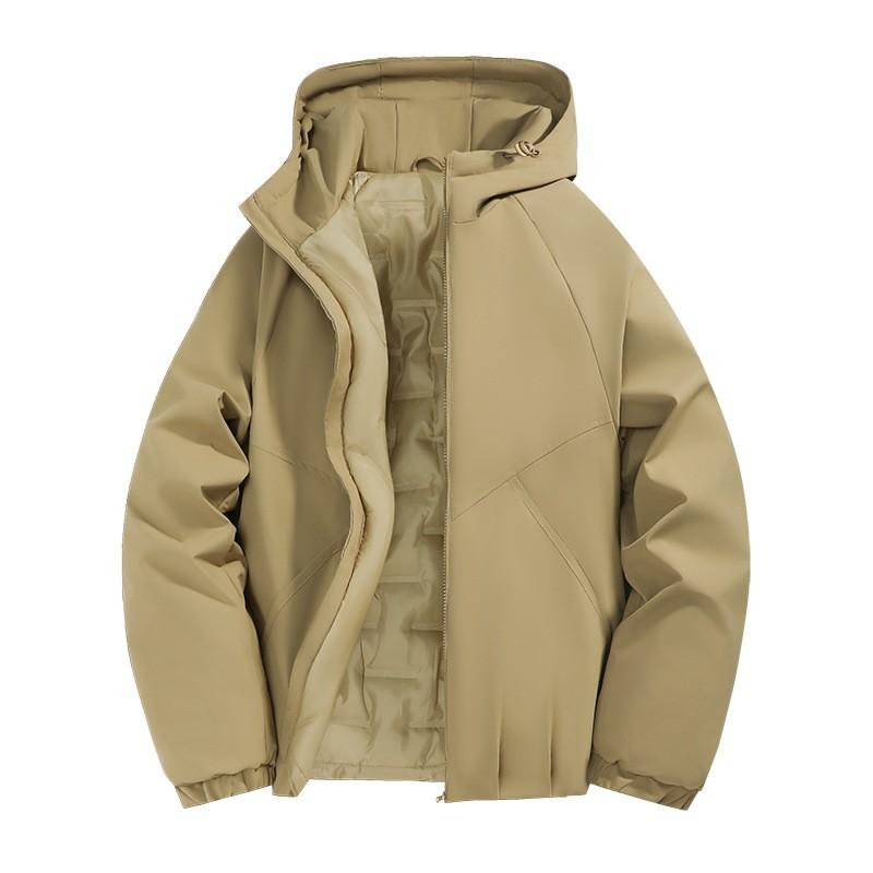 Mens Winter Puffer Jacket Warm Thick Cotton Coat Hooded Loose Fit Casual Outerwear Cold Weather