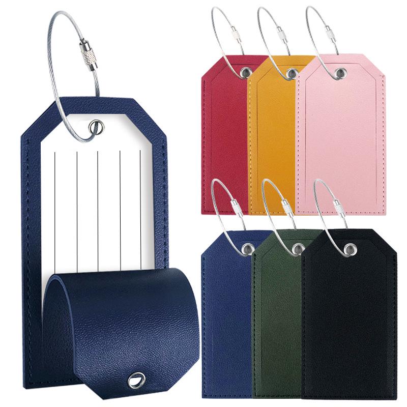 Metal Buckle Boarding Pass and PU Leather Luggage Tag with Hot Stamped Paper Card