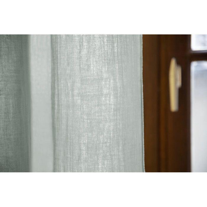Lot de 2 rideaux ajustables + 8 anneaux pince "Gaîa" 140 x 300 cm "Gaze de Coton" - Gaïa Eucalyptus
