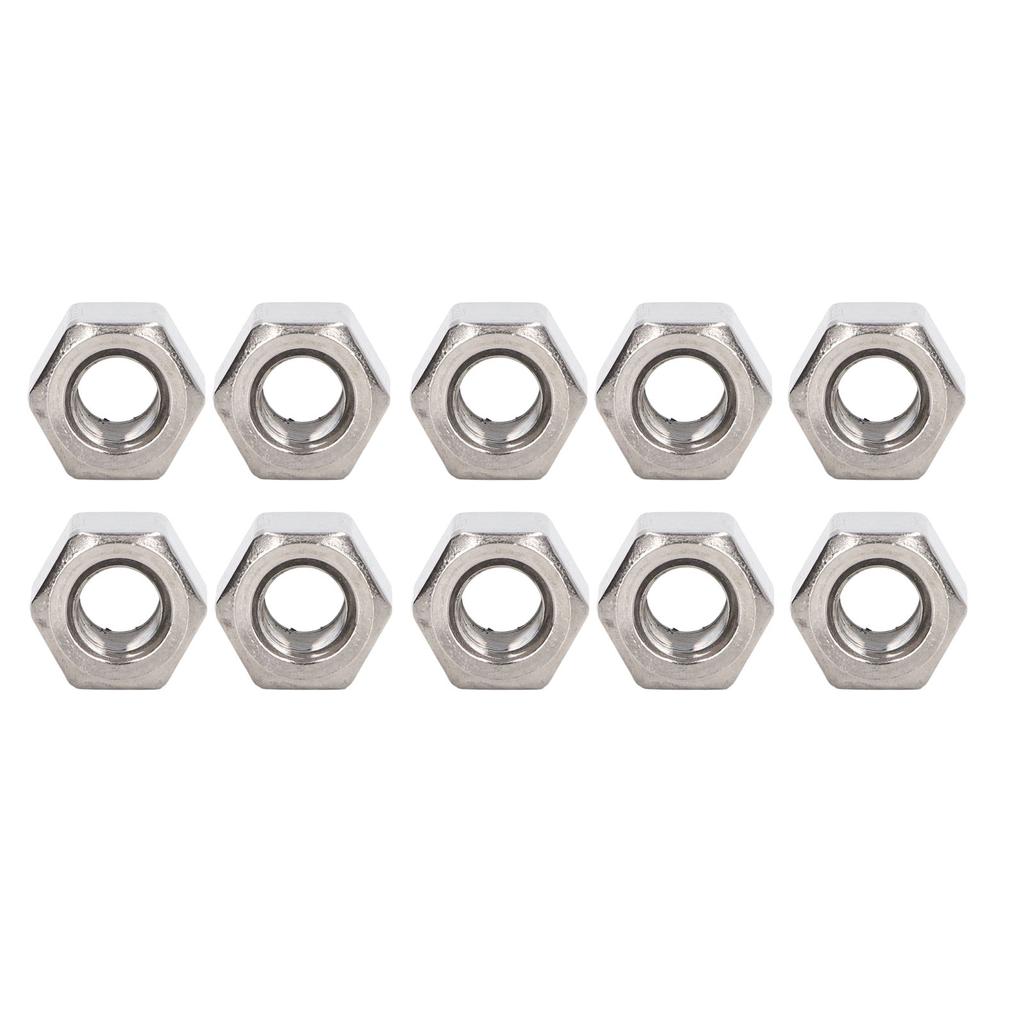 10PCS Hex Coupling Nuts 304 Stainless Steel Long Rod Coarse Hex Connection Nut M10 Thread