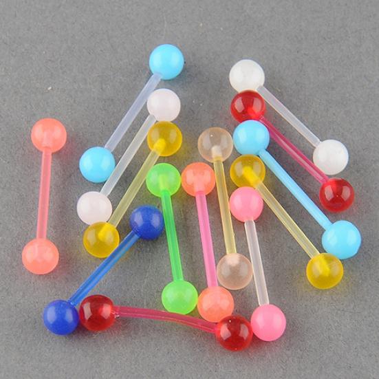 Bilancieri a sfera per piercing al corpo con borchie per lingua e naso luminosi alla moda punk da donna