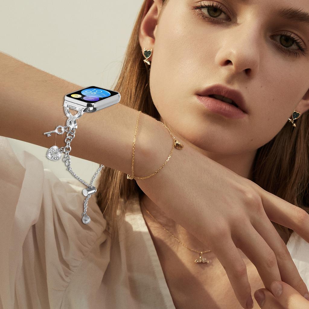 Für Xiaomi Redmi Watch 5/4 Armband X-Typ Silber Einzelne Schlaufe Perlenkette Metallarmband