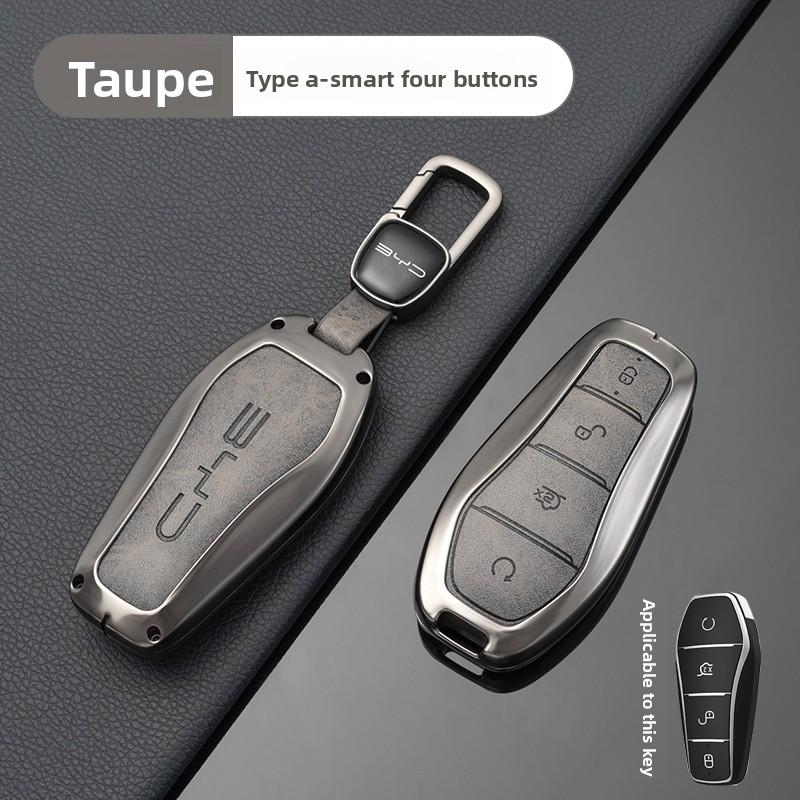 Metal Leather Car Key Case Protection Cover for BYD Song Plus Atto 3 Seal U QIN DMI Han EV Dolphin Yuan Pro Tang Car Accessories