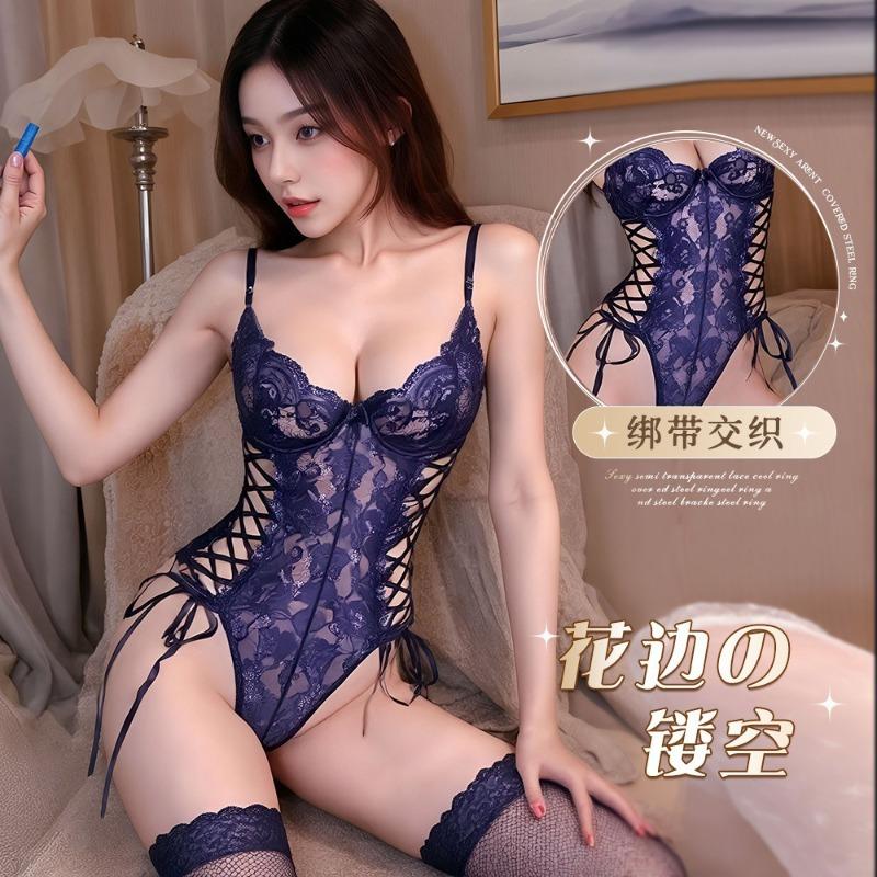 Sexy Lingerie Lace Hollow Sex Straps Shapewear Suspender Onesie Free
