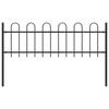 Garden Fence with Hoop Top Steel 1.8 M Black