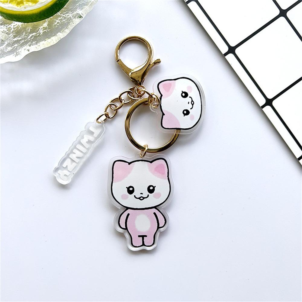 3PCS KPOP ITZY Acrylic Double-sided Keychain Twinzy Cartoon Keyring Yeji Lia Ryujin BORN TO BE World Concert Fans Collection