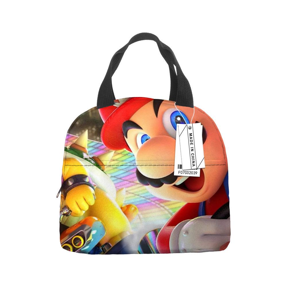 Mario Portable Bento Bag Lunch Box Bag Student Children'S Meal Bag Lunch Box Bag Bento Bag Aluminum Foil Lunch Bag Thermal Insulation