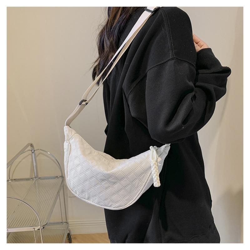 Bag women's new one-shoulder crossbody dumpling bag large-capacity tote women's bag solid color casual versatile nylon cloth bag tide