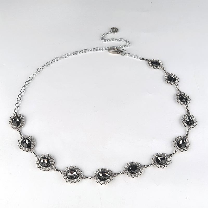 

Женская поясная цепочка с юбкой высокого класса, ретро, инкрустированная стразами, металлическая поясная цепочка, национальный легкий роскошный декоративный пояс для женщин