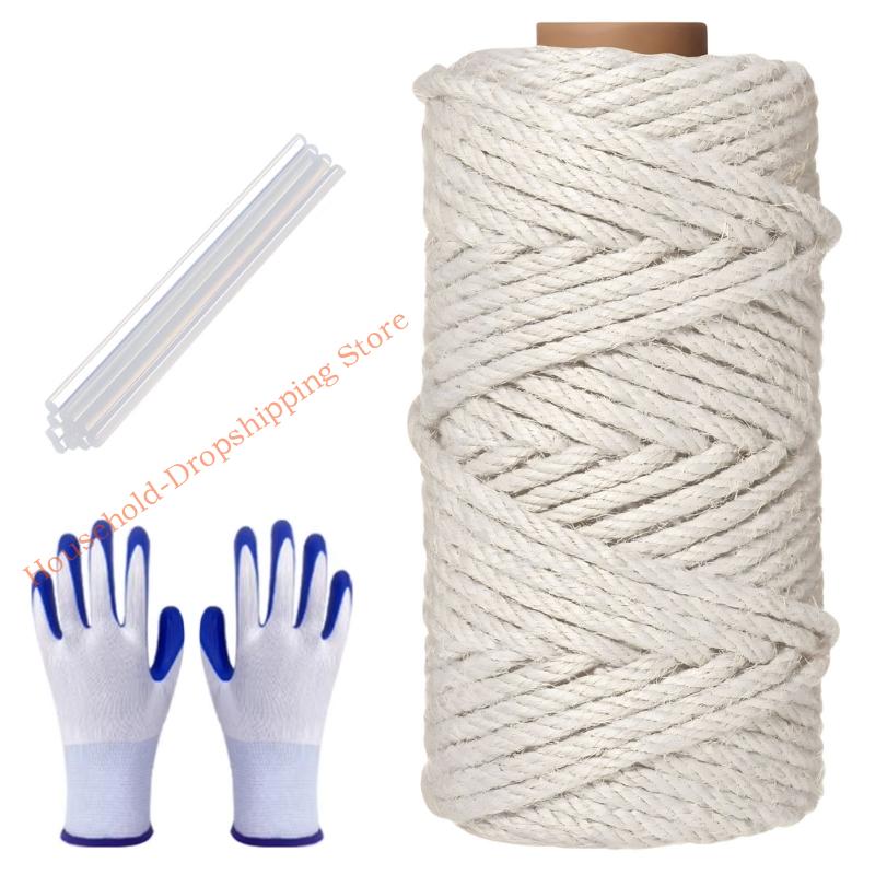 Superior 1/4 By 164 Feet Fiber Rope For Restoring Worn Out Pet Climbing skeletons And Posts