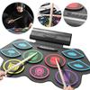 Bateria Eletrônica com Baquetas e Pedais Kit Portátil de Pad de Prática Bateria Elétrica BT para Crianças Presentes de Aniversário para Meninos
