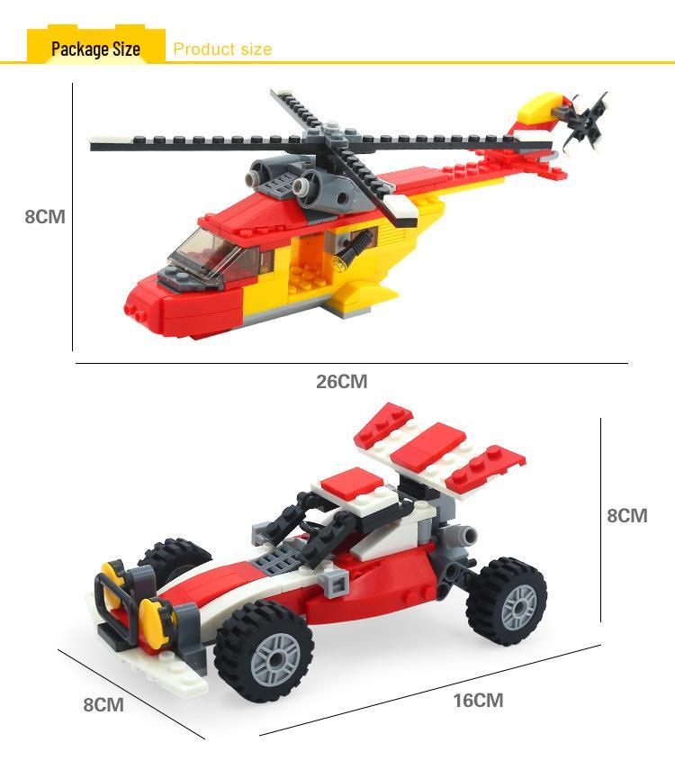 Children's Creative Building Blocks - Car, Airplane, and Fighter Toy Set