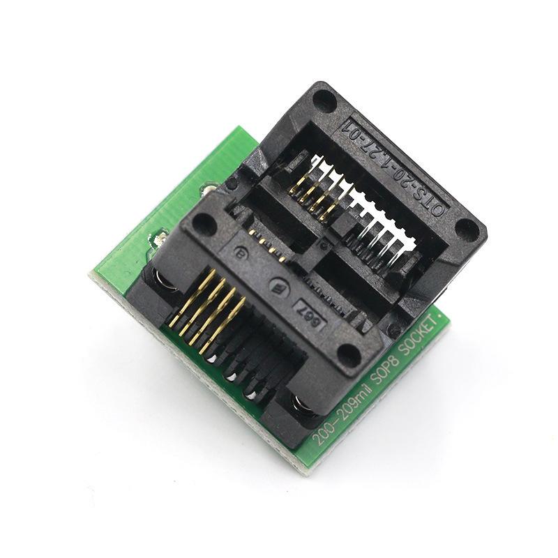 Wide-Body SOP8 to DIP8 Programming Adapter, Surface Mount Programmer Socket with Spring-Loaded Design.
