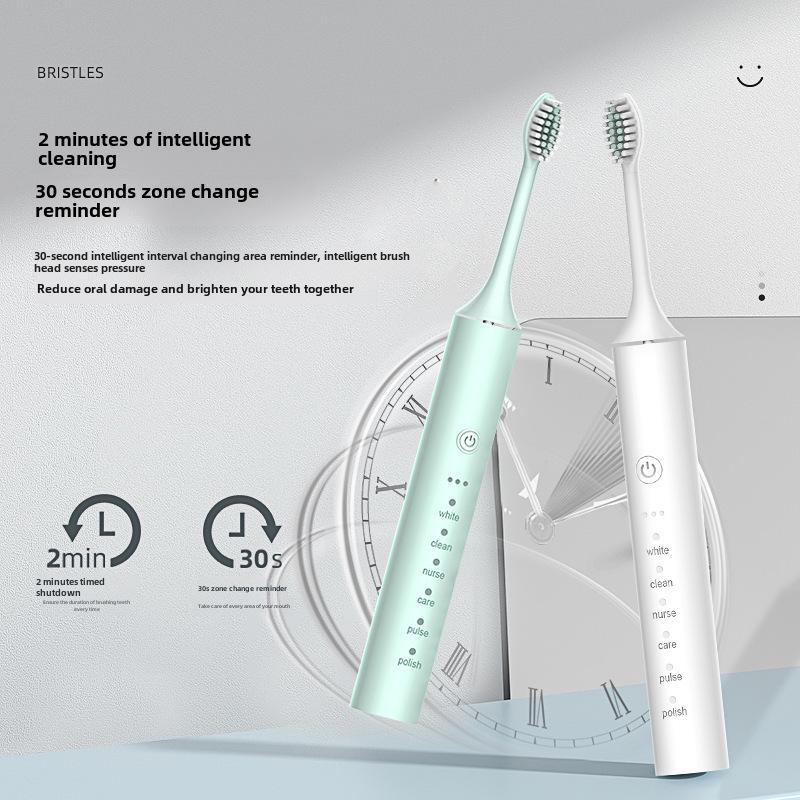 Unisex Rechargeable Ultrasonic Toothbrush with Soft Bristles for Travel and Home Use