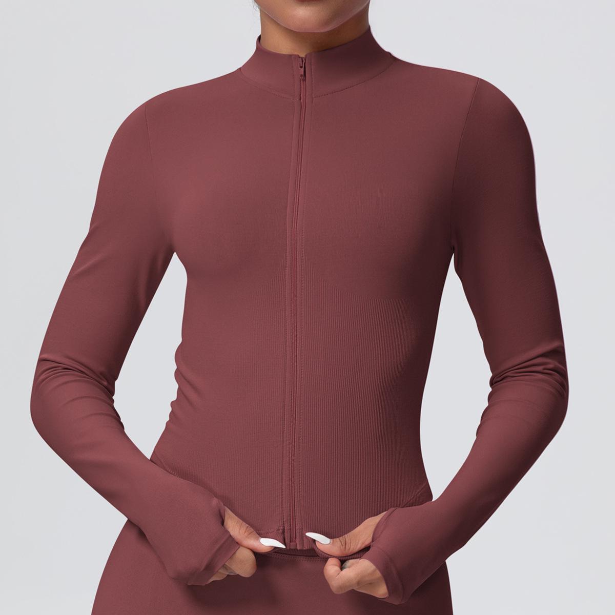 Women s Quick-Dry Seamless Stand-Up Collar Yoga Jacket - Long Sleeve Running & Fitness Sportswear L