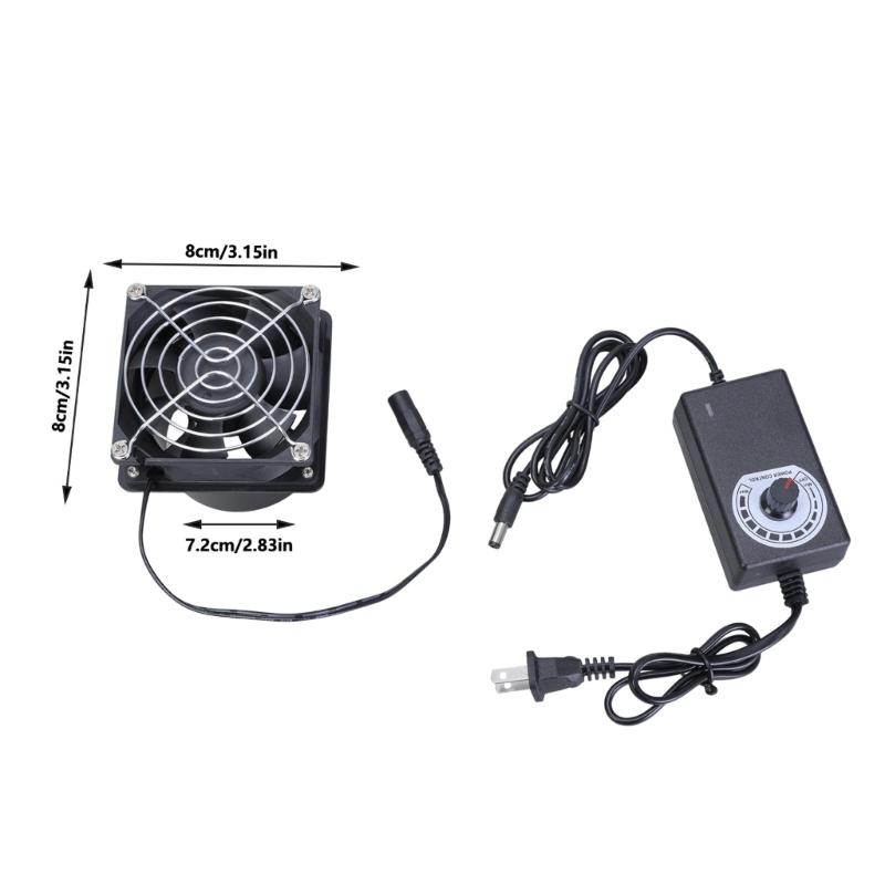 Multifunktionales 80mm DC12V Abluftventilator-Kit für effiziente Wärmeableitung in Elektronik- und Bastelräumen