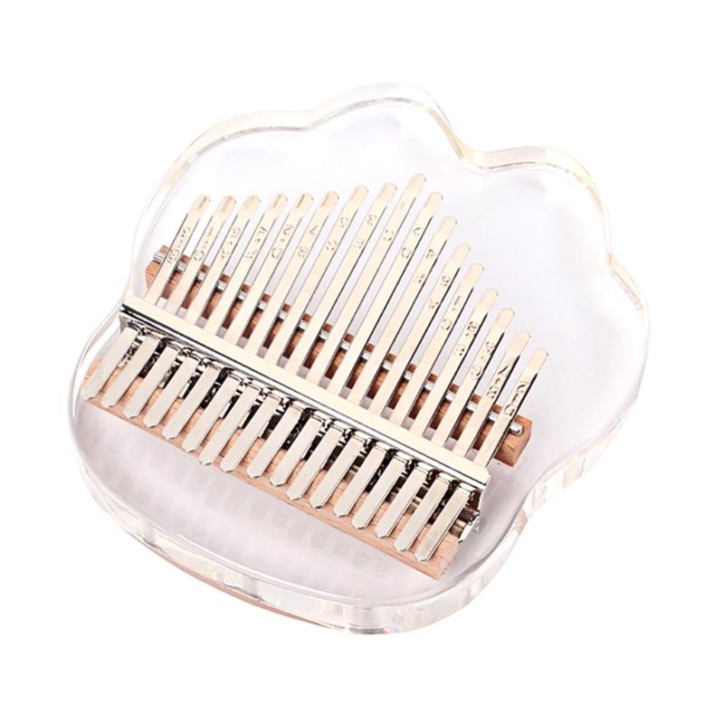 Transparent Kalimba Acrylic Finger Pianos 17 Keys Thumb Piano with Letters and Notes Musical Instrument Gifts for Girls
