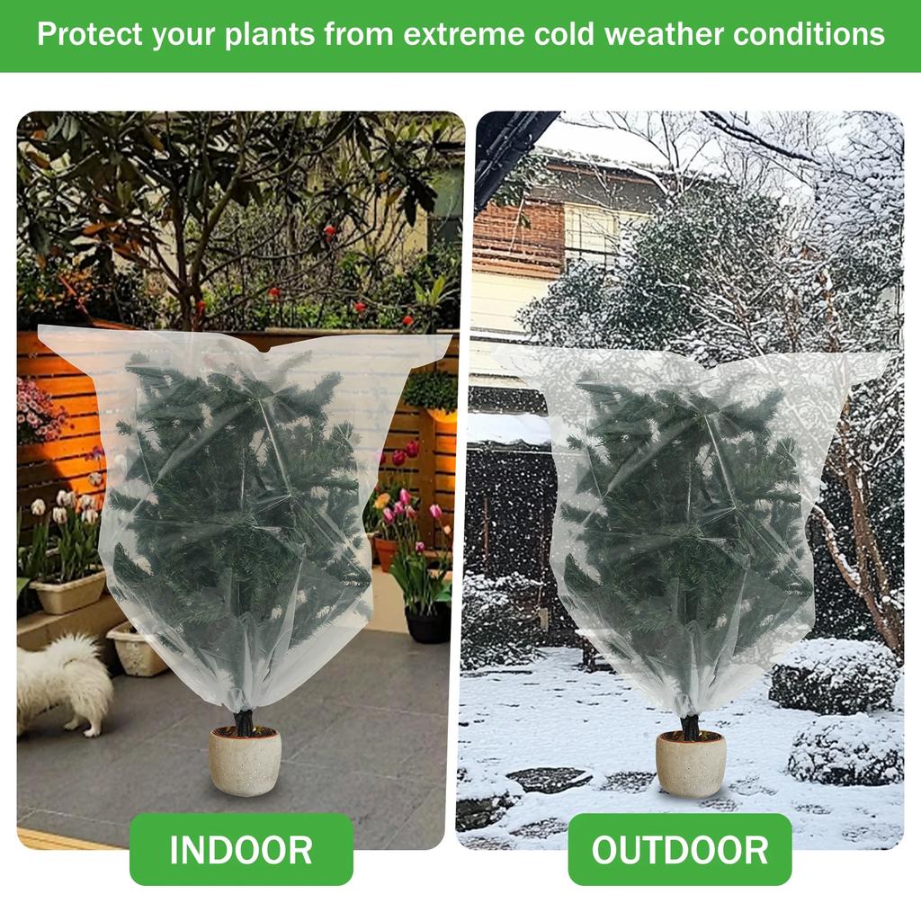 4/5Pcs Plants Bag Cover Freeze Protection Against Frost Covers with Drawstring Reusable Tree Frost Blanket Garden Plant Tools