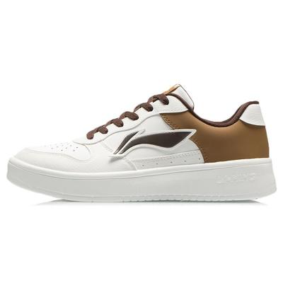 Li Ning Wrap Warm Non-Slip Low-Top Skate Shoes Men Sneakers White Brown AGCQ455-6