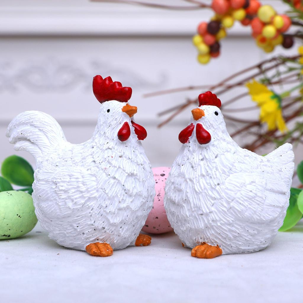 2pcs/set Easter Independent Adorable Chick Set Indoor/Outdoor Decorative Resin Ornament