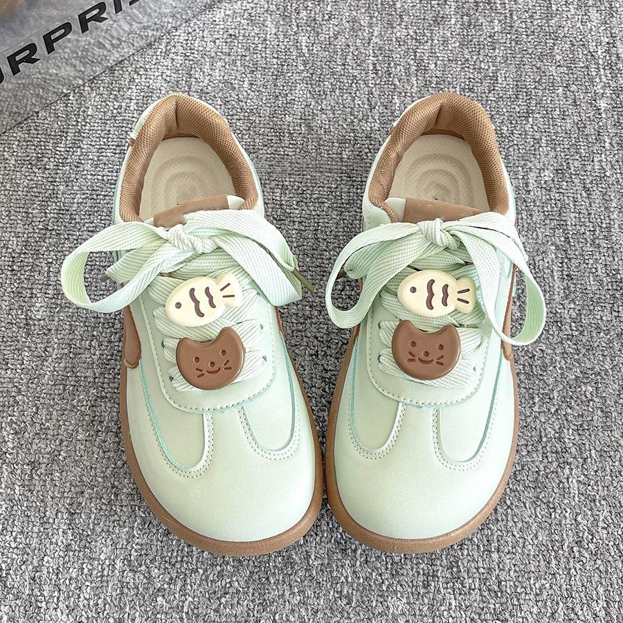 Mango Head Thick-soled Women's New Autumn Niche Versatile Shoes Thick-soled White Shoes Women