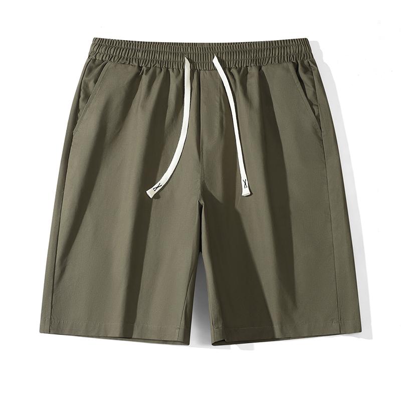 Solid Color Pure Cotton Edging Shorts Men's Summer Trendy Loose Basketball Pants Versatile Casual Korean Style Five-point Pants