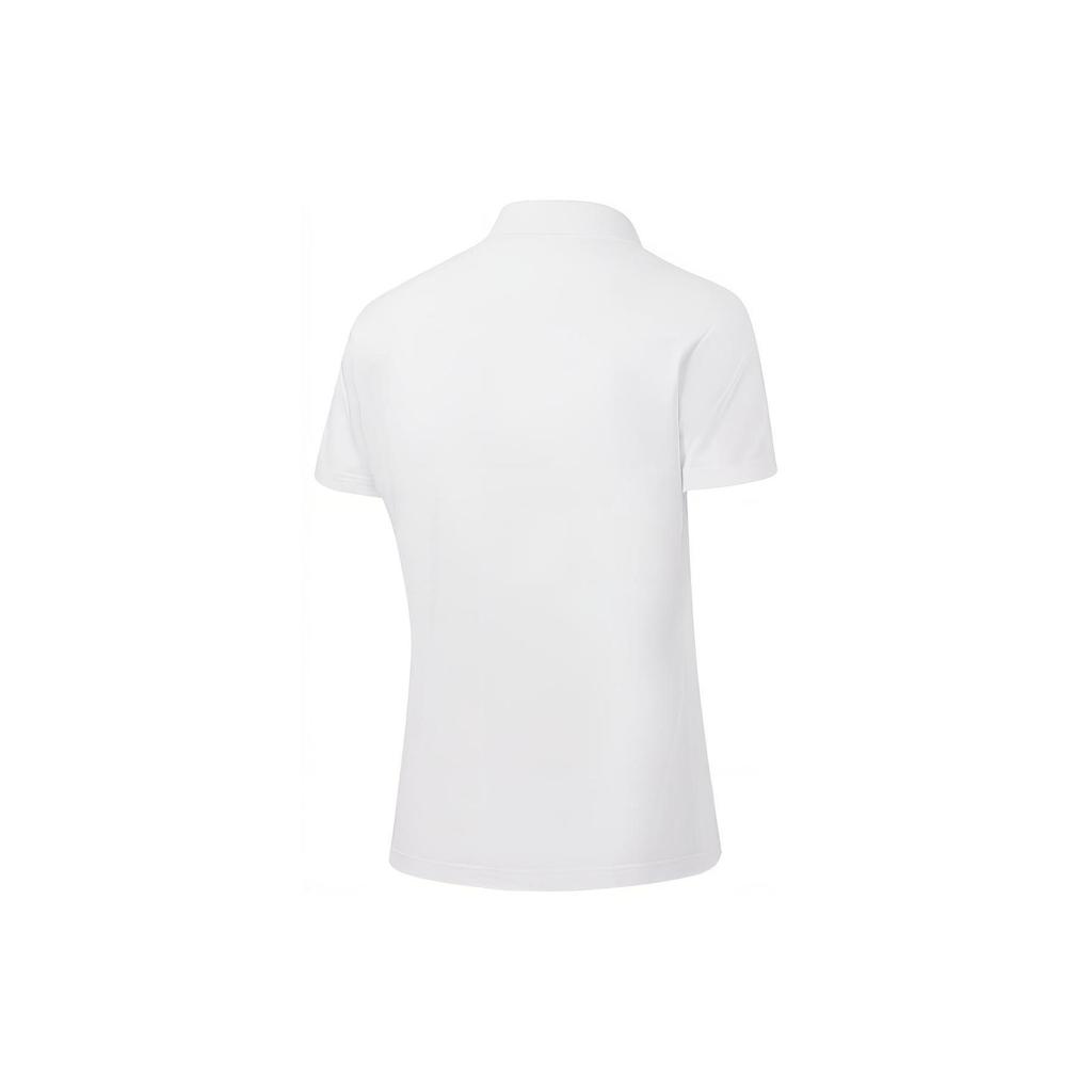 Li-Ning Fitness Series Simple Solid Color Casual Short Sleeve Polo Shirt Women tops White APLU256-1