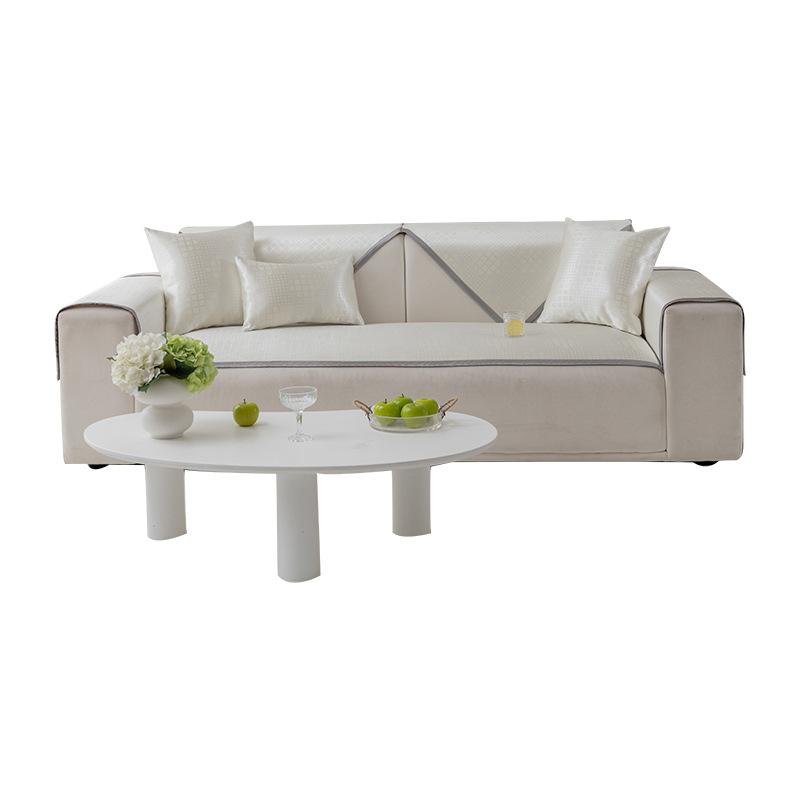 Ice Silk Sofa Cushion Summer Cool Non-Slip Mat Machine Washable Sofa Cover Soft Breathable Fabric