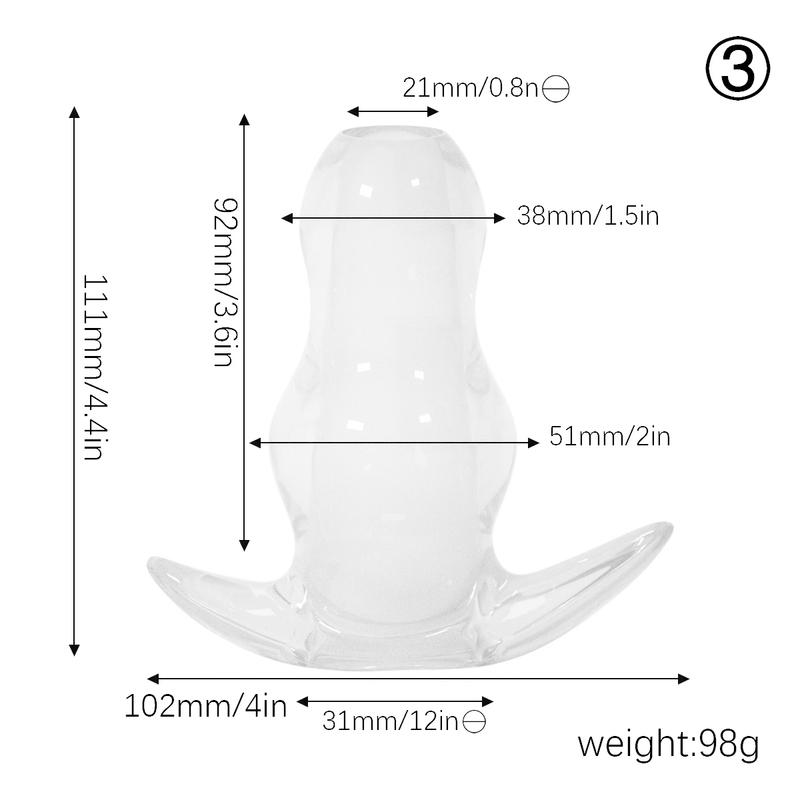 TPE Hollow Anal Plug with Cap - Transparent Tunnel Butt Plug for Gape Training & Prostate Play