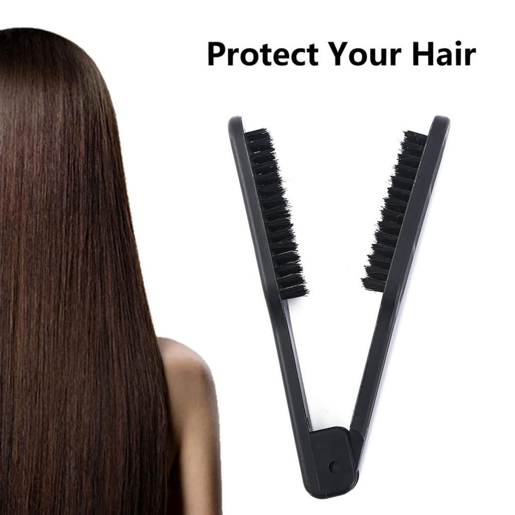 Double Brush Comb,Hair Straightening Brush Double Sided Hair Straightening Comb Heat Resistant Hair Straightening Brush With Handle