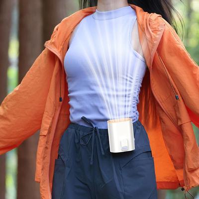 Portable Waist Fan 100 Speeds Adjustable Summer Rechargeable with LED Display & Flashlight